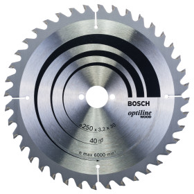 Lame de scie circulaire Optiline Wood 250 x 30 x 3,2 mm, 40
