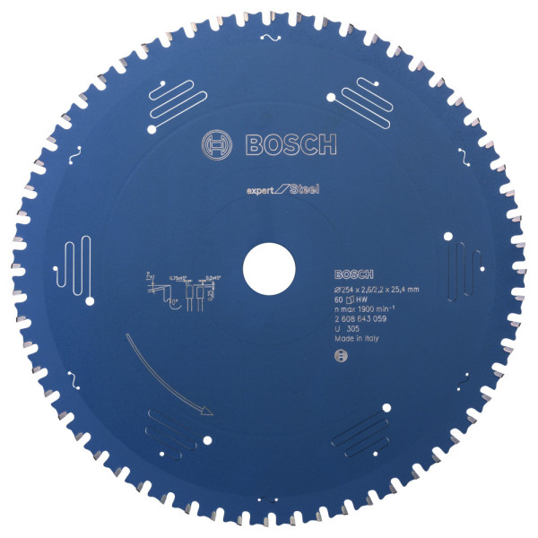 Lame de scie circulaire Expert for Steel 254 x 25,4 x 2,6 mm, 60
