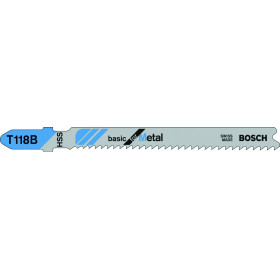 Lame de scie sauteuse T 118 B Basic for Metal, T 118 B, HSS, ondulée, fraisée, Tôles moyennes (2,5 - 6 mm)