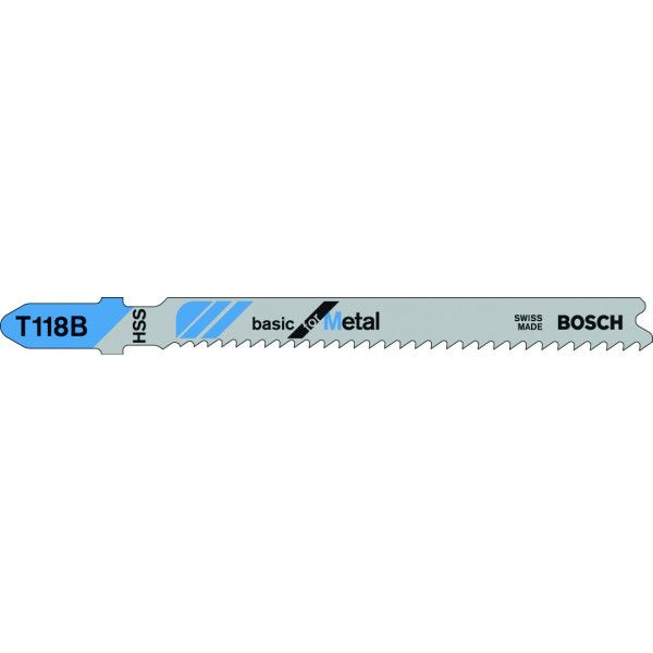 Lame de scie sauteuse T 118 B Basic for Metal, T 118 B, HSS, ondulée, fraisée, Tôles moyennes (2,5 - 6 mm)
