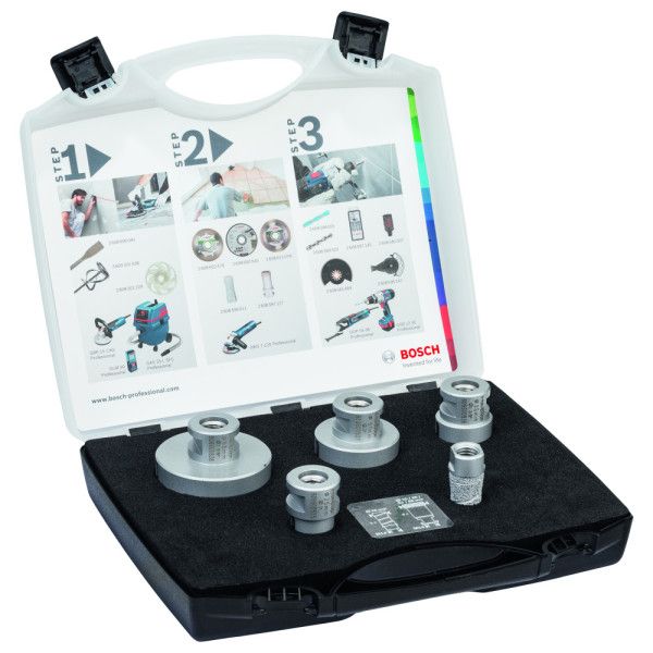 Coffret 5 scies trépans diamantées à sec PRO 20/25/35/51/68x33mm
