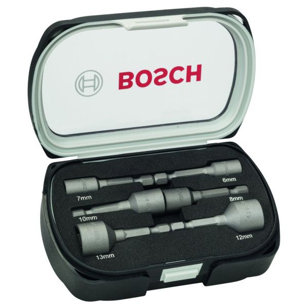 Douilles, set de 6 pièces 50 mm, 6, 7, 8, 10, 12, 13 mm, Douilles, set de 6 pièces