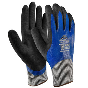 Gant enduction totale en nitrile bleu et noir Active Cut C3190