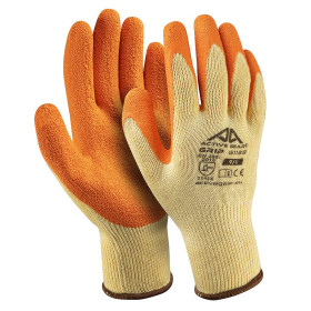 Gant enduction paume en latex crêpe orange Active Grip G1140
