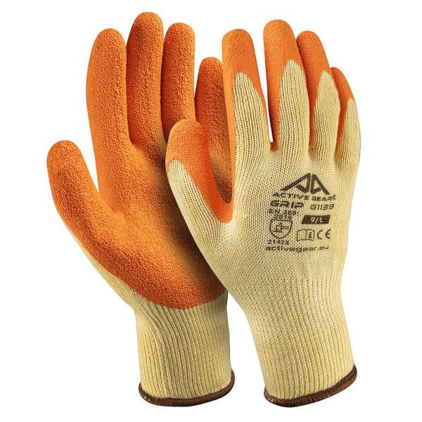 Gant enduction paume en latex crêpe orange Active Grip G1140