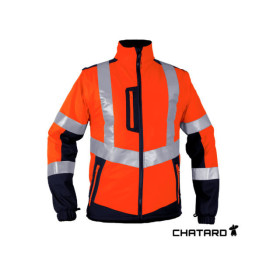 Blouson softshell haute visibilité orange et marine Fjord 3