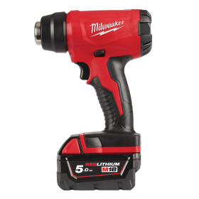 M18 BHG-502C - Décapeur Thermique 18V, 5,0 Ah, 470° - Coffret, 2 batteries 18V 5,0Ah Red Li-Ion, chargeur rapide M12-18FC