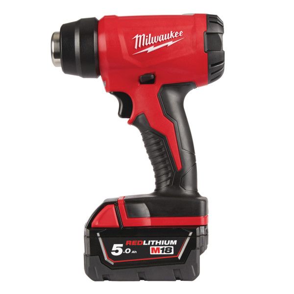 M18 BHG-502C - Décapeur Thermique 18V, 5,0 Ah, 470° - Coffret, 2 batteries 18V 5,0Ah Red Li-Ion, chargeur rapide M12-18FC