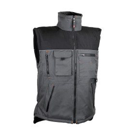 Gilet polyester Ripstop gris doublé polaire Gaspar