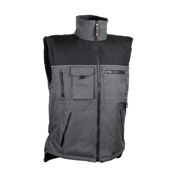 Gilet polyester Ripstop gris doublé polaire Gaspar