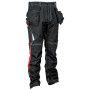 Pantalon multipoches polyester coton noir et rouge Leiria