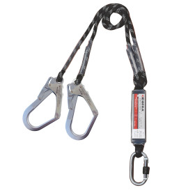 Longe double avec connecteur et absorbeur 1.5m