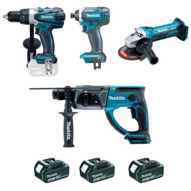 ENSEMBLE DE 4 MACHINES 18 V LI-ION 4 AH DLX4054MX1