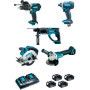 ENSEMBLE DE 5 MACHINES 18 V LI-ION 5 AH DLX5039PTJ
