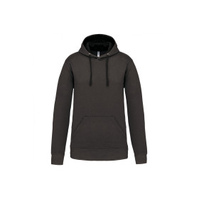 Sweat-shirt capuche contrastée homme gris foncé et noir K446 Kariban