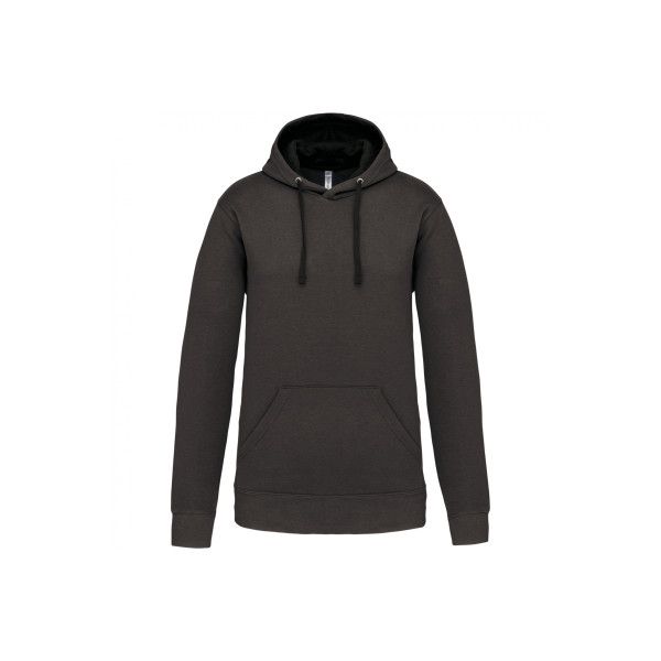 Sweat-shirt capuche contrastée homme gris foncé et noir K446 Kariban