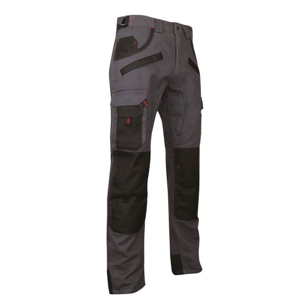 Pantalon multipoches avec poches genouillères gris nuit et noir Argile