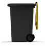 Bac poubelle à déchets 2 roues 240 litres gris couvercle jaune