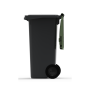 Bac poubelle à déchets 2 roues 120 litres gris couvercle vert