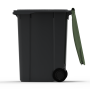 Bac poubelle à déchets 2 roues 360 litres gris couvercle vert