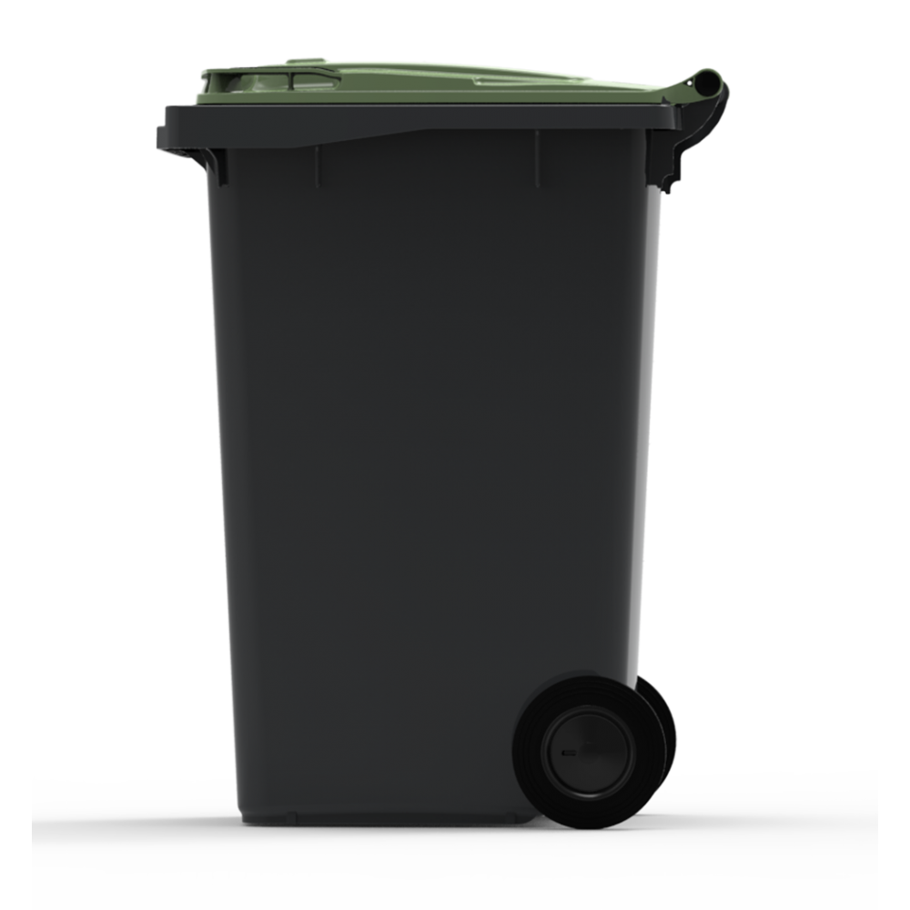 Poubelle De Tri Gris Avec Porte Basculante Verte Ecology - 35 Litres - Mobil Plastic