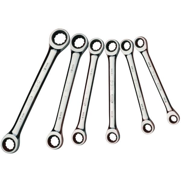 CLE POLYGONALE A CLIQUET 8 A 19 MM - JEU DE 6 - SAM 106C-J6