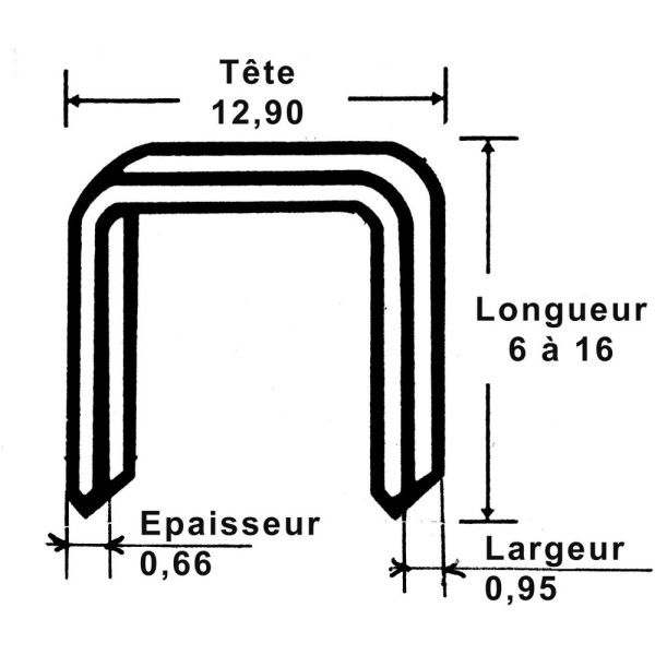 AGRAFE DE 15 MM - BOITE DE 5000 - PTS 19839