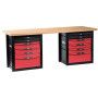 ETABLI ATELIER - PLATEAU BOIS 2 METRES - 2 COFFRES 6 TIROIRS - SAM 2012-PM