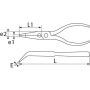 PINCE BEC DEMI ROND COUDE ISOLEE 200 MM - SAM 239-20TI