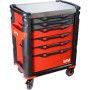 SERVANTE 41 - 6 TIROIRS - ROUGE - PLATEAU INOX - SAM 416H