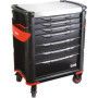 SERVANTE 41 - 7 TIROIRS - NOIRE - PLATEAU INOX - SAM 417HK