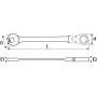 CLE MIXTE A CLIQUET ARTICULEE DE 10 MM - SAM 50-CT10