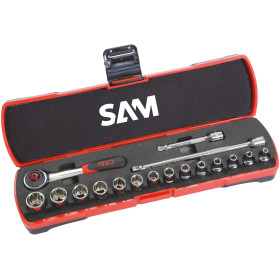 DOUILLE TOUT PROFIL CARRE 1/4'' EN COFFRET - SAM 73-CRDH-18