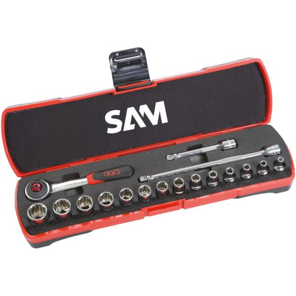 DOUILLE TOUT PROFIL CARRE 1/4'' EN COFFRET - SAM 73-CRDH-18