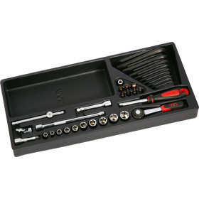 MODULE ABS 1/3 DE 34 OUTILS 1/4'' 6 PANS EN MM - SAM 73-R34M