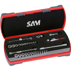 DOUILLES ET ACCESSOIRES 1/4'' - COFFRET DE 30 - EN POUCE - SAM 73-RPM30