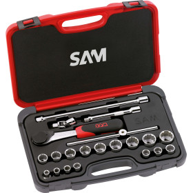 DOUILLES ET ACCESSOIRES 3/8'' - COFFRET DE 22 - SAM 74-J22A