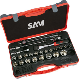 DOUILLES ET ACCESSOIRES 1/2'' EN MM - COFFRET DE 25 - SAM 75-S25