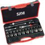 DOUILLES ET ACCESSOIRES 1/2'' - CLIQUET PUSH - COFFRET DE 27 - SAM 75-S27PA