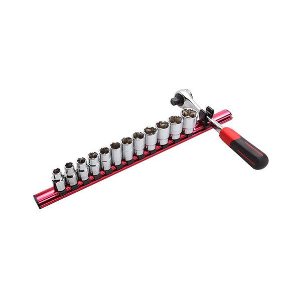 DOUILLES ET CLIQUET 1/2'' EN MM SUR RACK AIMANTE - JEU DE 13 - SAM 75-SH13N