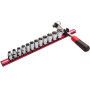 DOUILLES ET CLIQUET 1/2'' EN MM SUR RACK AIMANTE - JEU DE 13 - SAM 75-SH13N