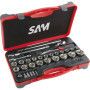 DOUILLES ET ACCESSOIRES 1/2'' EN MM - COFFRET DE 32 - SAM 75-SH32