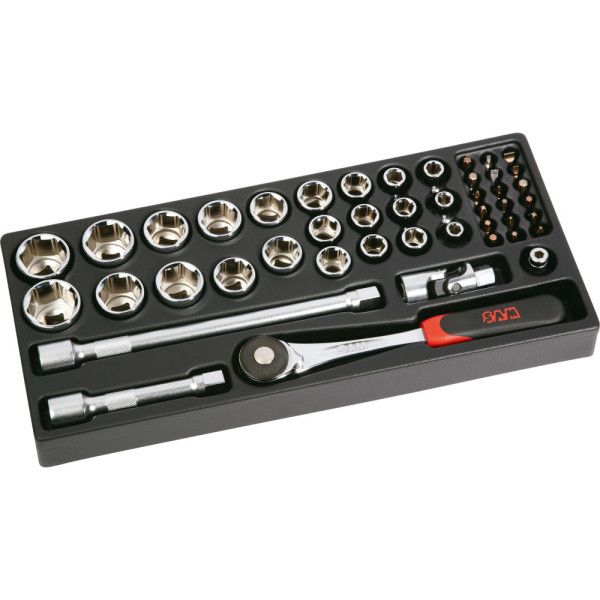 MODULE ABS 1/3 DE 45 OUTILS 1/2'' 6 PANS EN MM CLIQUET PUSH - SAM 75-SH45PM