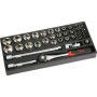 MODULE ABS 1/3 DE 45 OUTILS 1/2'' 6 PANS EN MM CLIQUET PUSH - SAM 75-SH45PM