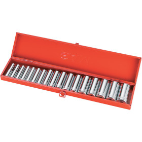 DOUILLES LONGUES 1/2'' 12 PANS - COFFRET DE 17 - SAM 75-SL17