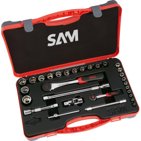 DOUILLES ET CLIQUETS 1/4'' 1/2'' - COFFRET DE 30 - SAM 75-SR30
