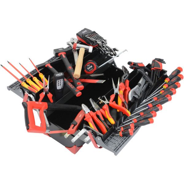 CAISSE A OUTILS BI-MAT. 5 CASES - COMPO MAINT. ELECTRICIEN - SAM CPP-67BOX