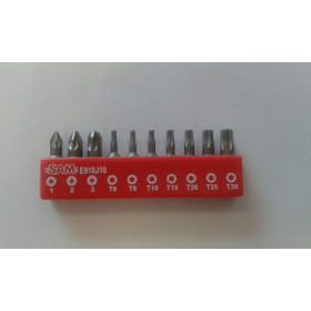 EMBOUT VISSAGE POUR MATERIAUX DURS POZIDRIV - TORX - JEU 10 - SAM E-910J10