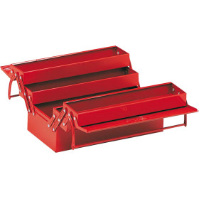 BOITE A OUTILS METALLIQUE VIDE - 5 CASES - L 470 MM - SAM SAM-593-SBV