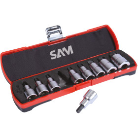 DOUILLE TOURNEVIS 6 PANS 1/2'' - COFFRET DE 9 - SAM SC-J9BOX